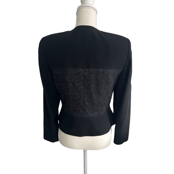 ZELDA Vintage Black Lace Paneled Long Sleeve Jacket Blazer Size 6 - Picture 3 of 7